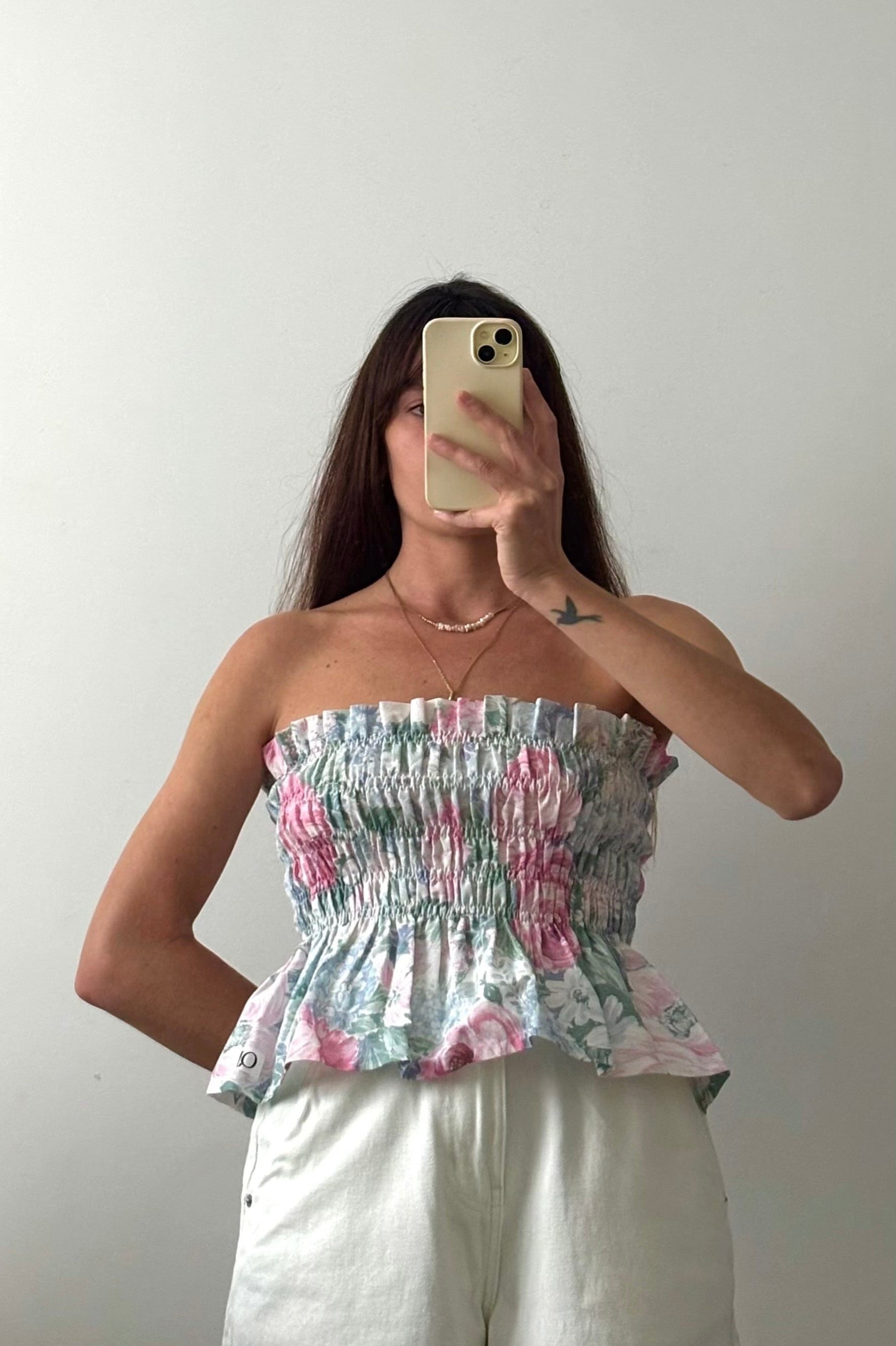 Top smocké Fleurs – Pièce unique