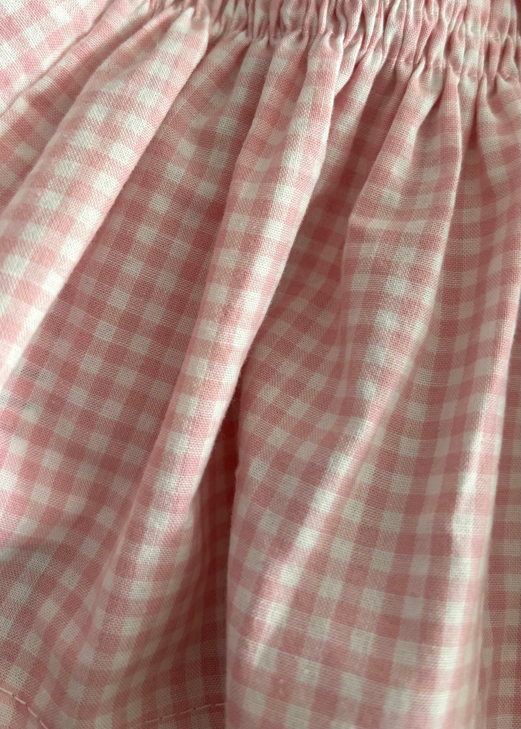 Top smocké vichy rose – Pièce unique