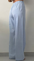Pantalon pois bleu