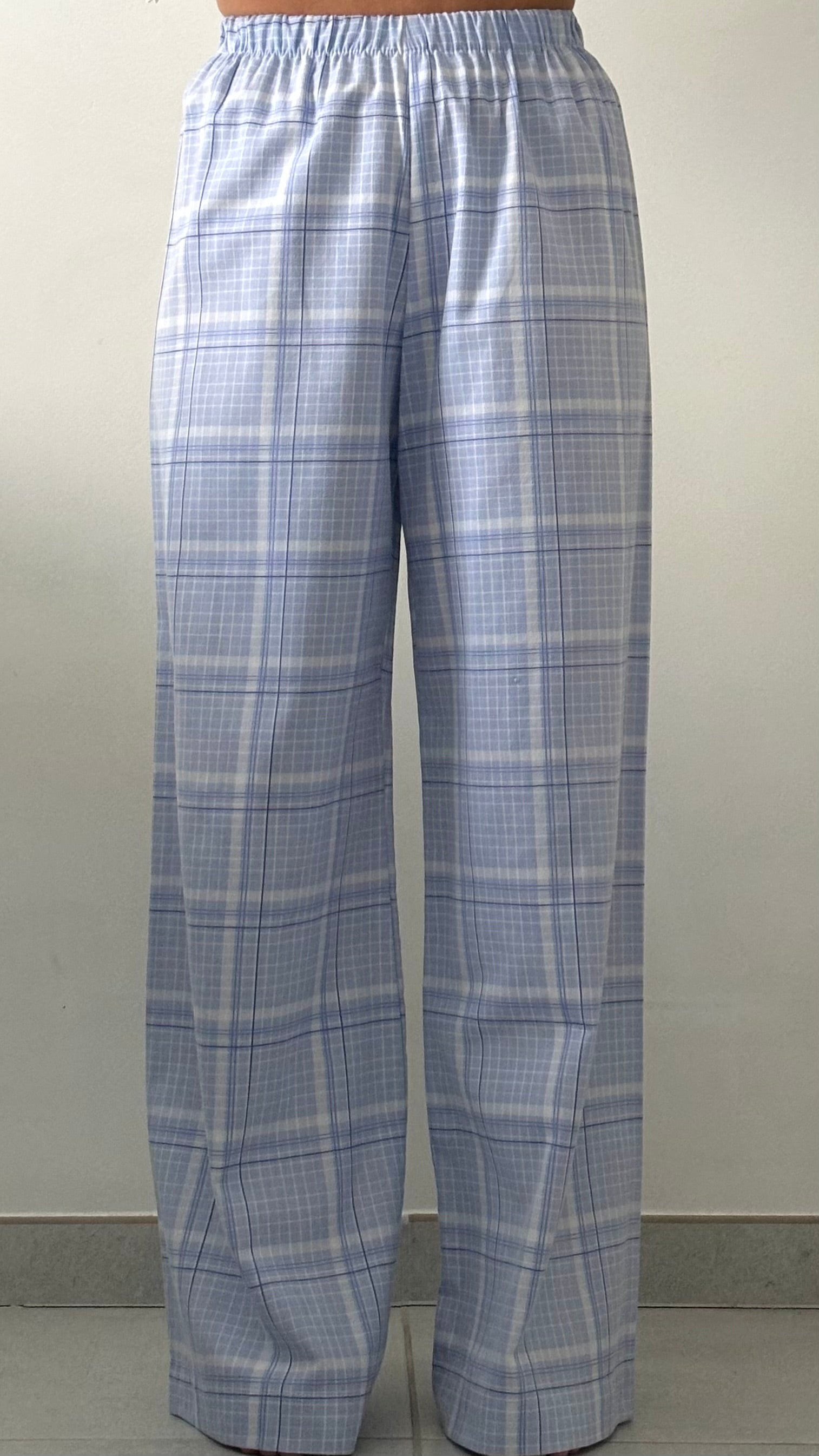 Pantalon carreaux bleu