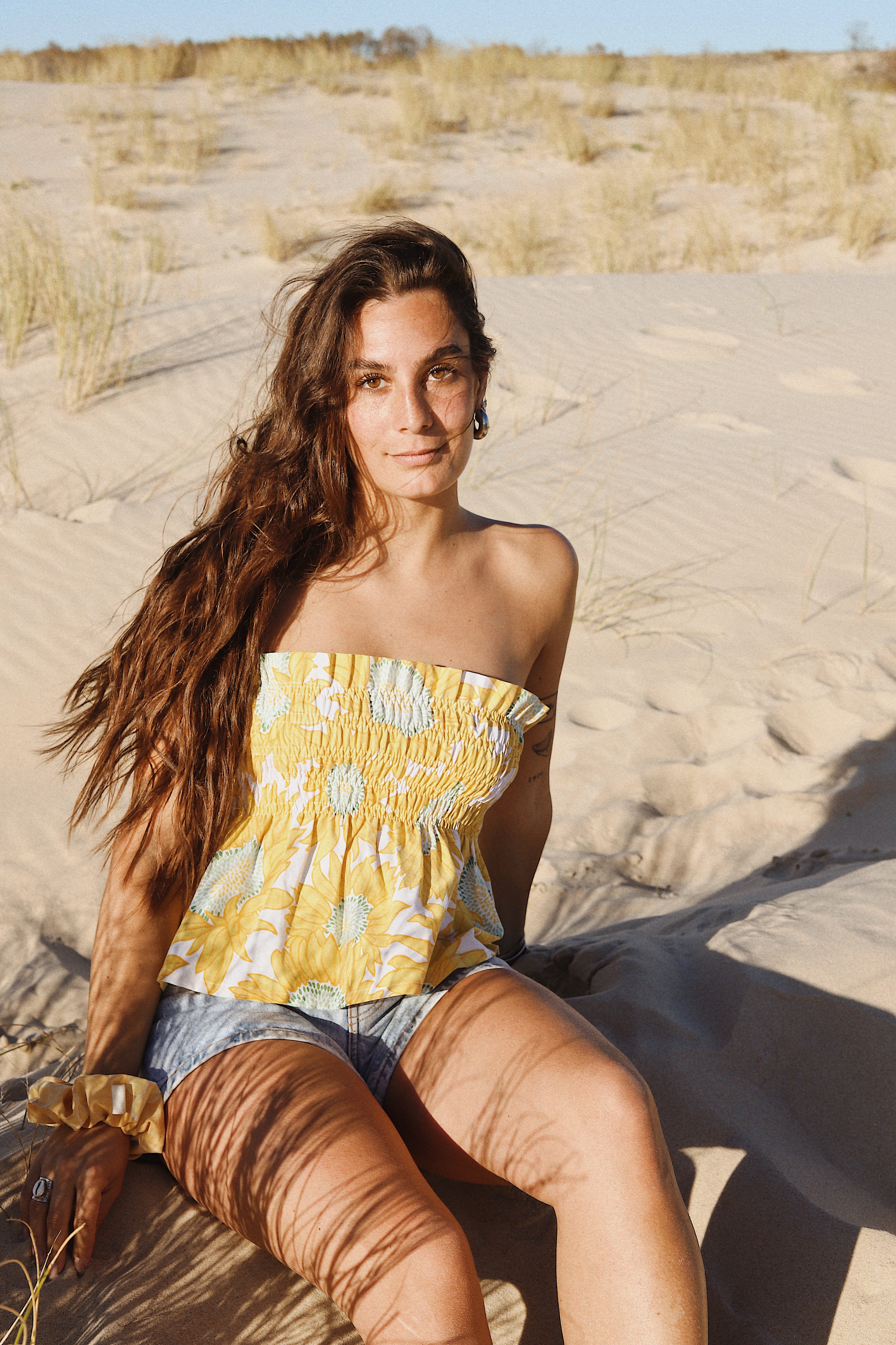 Top smocké Tournesol – Pièce unique