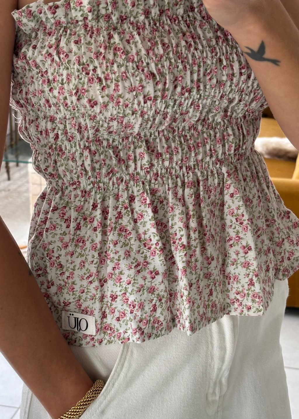 Top smocké liberty – Pièce unique