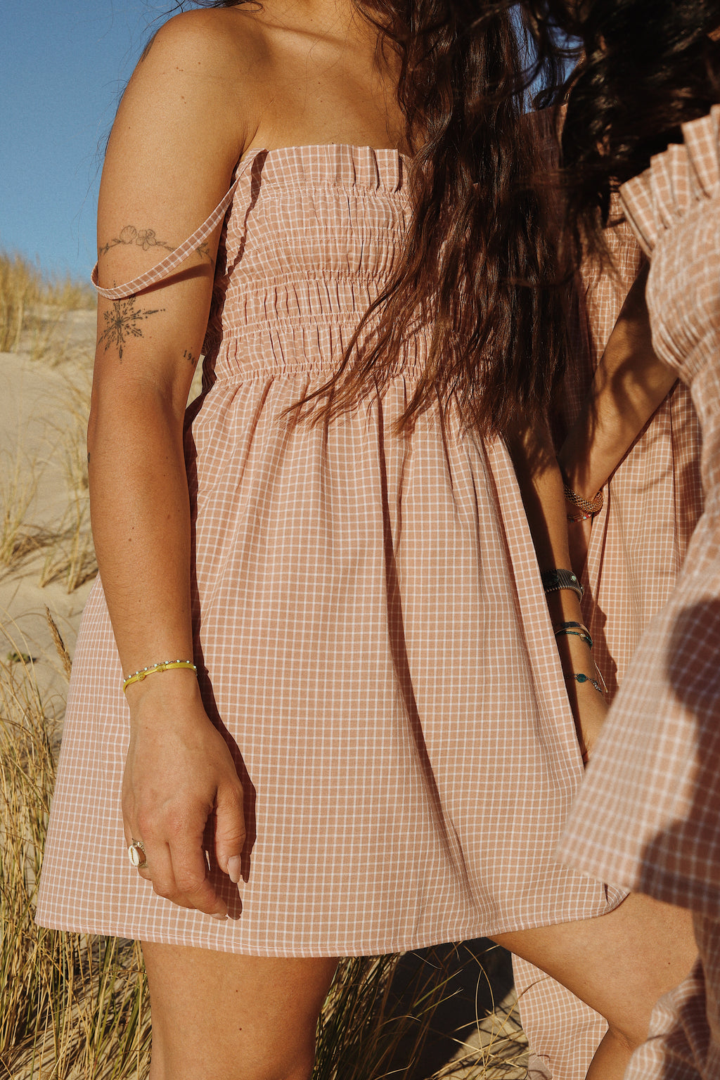Robe courte smockée Vieux rose – Pièce unique