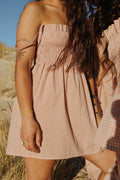 Robe courte smockée Vieux rose – Pièce unique