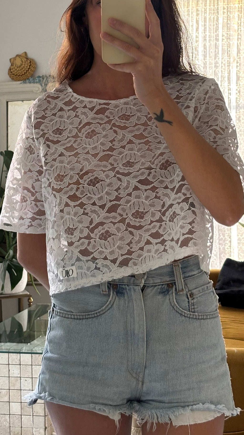 Top dentelle roses