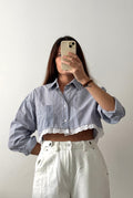 Chemise crop dentelle