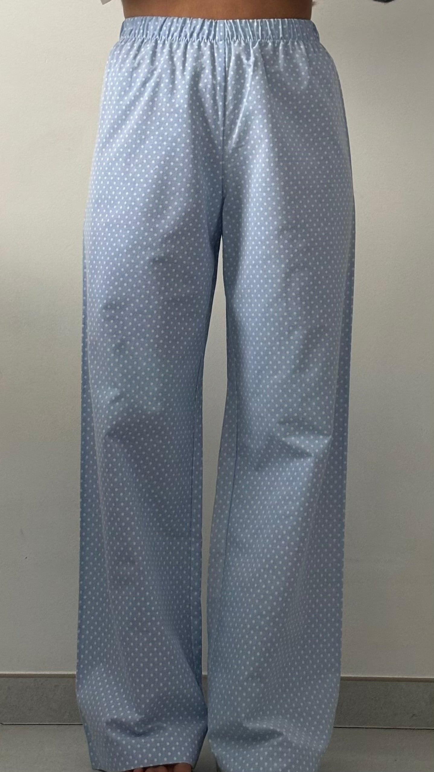 Pantalon pois bleu