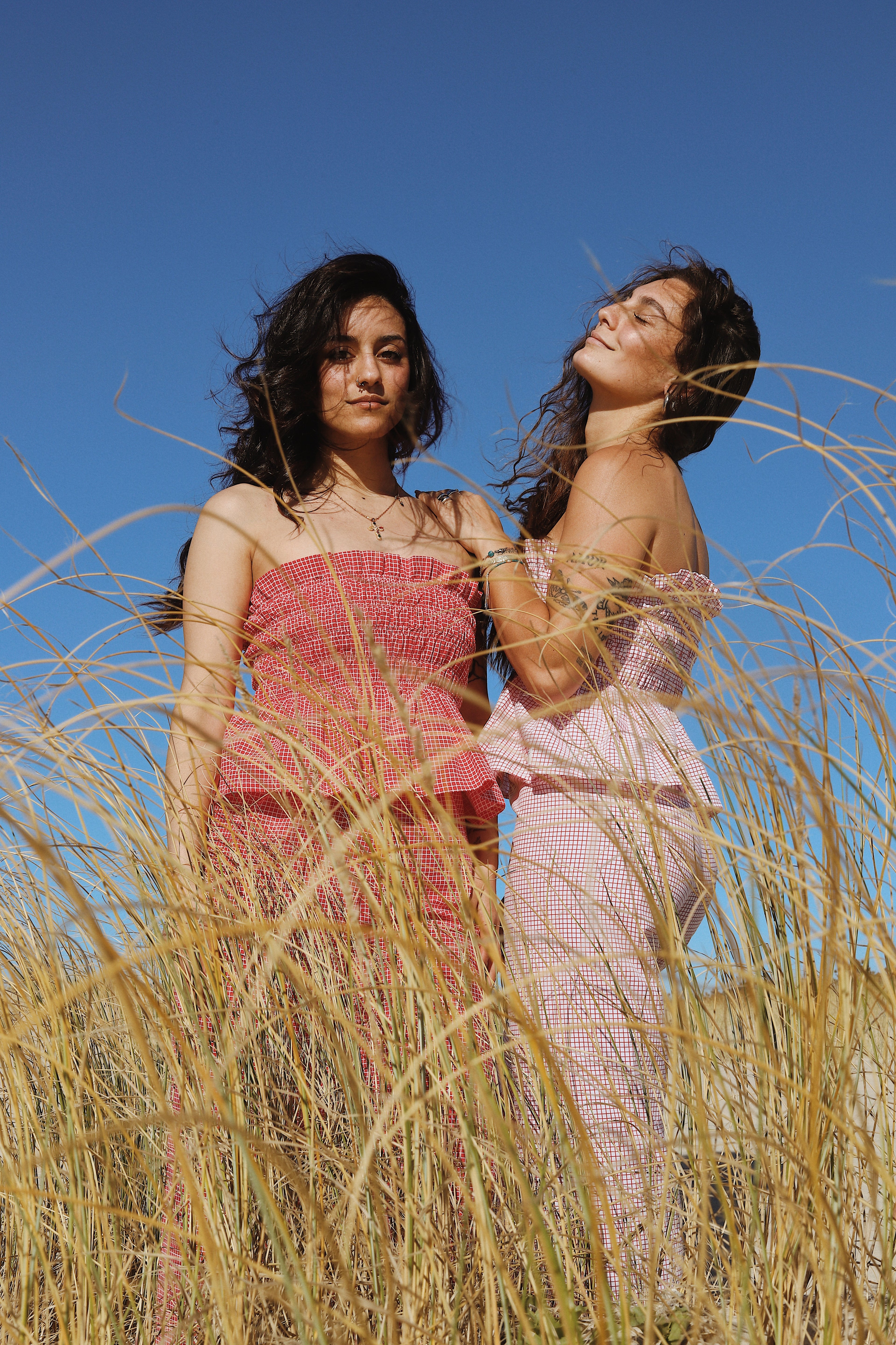 Ensemble Top + Pantalon Carreaux blanc et rouges – Pièce unique