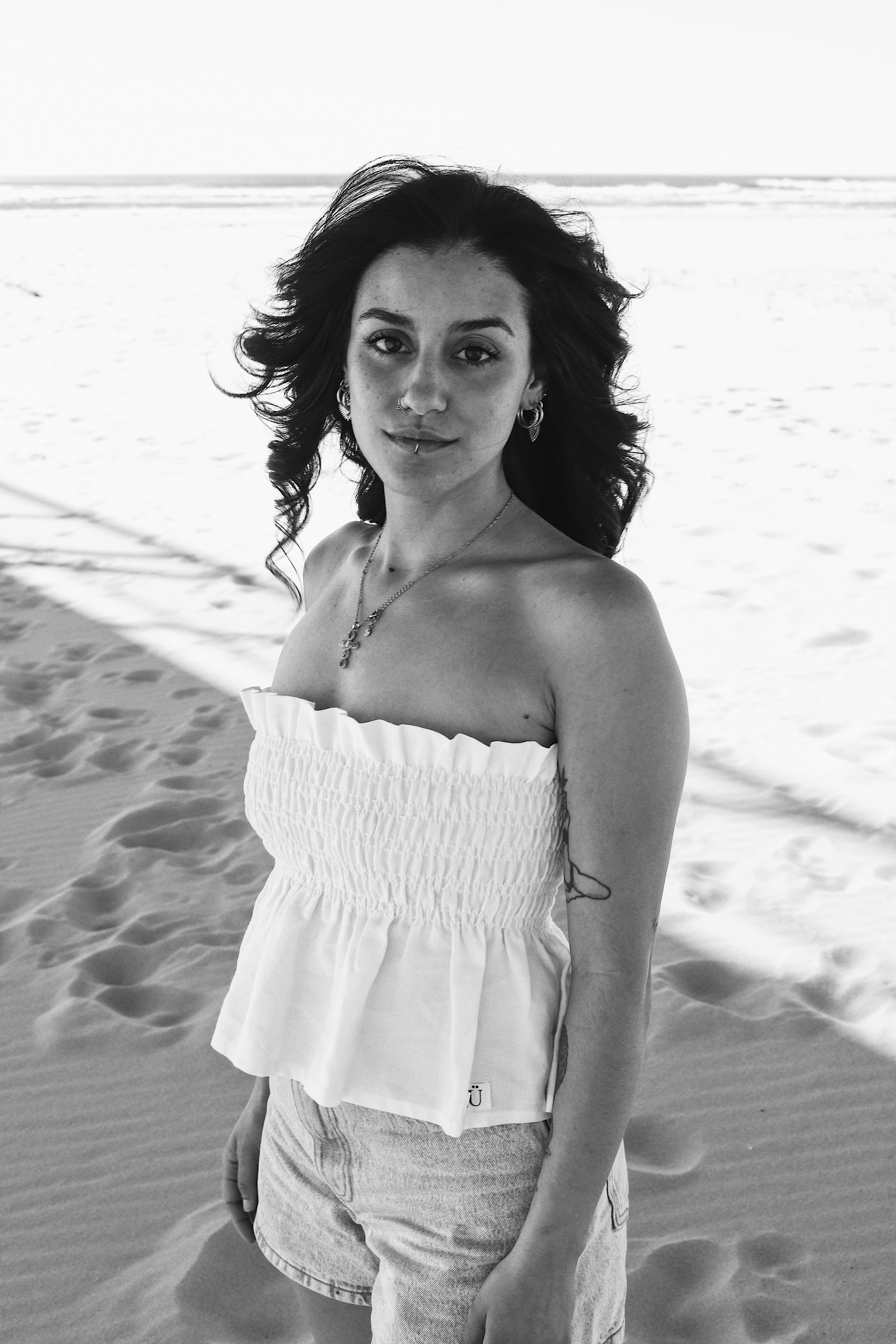 Top smocké Blanc – Pièce unique